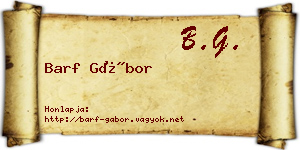 Barf Gábor névjegykártya